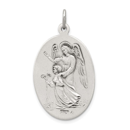 Sterling Silver Antiqued Reversible St. Michael Medal Pendant