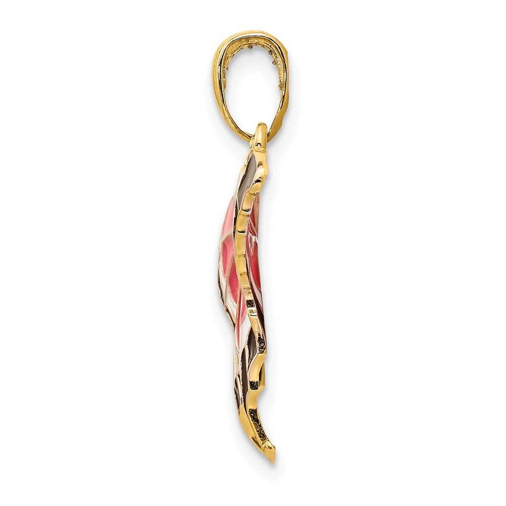 14k Yellow Gold Enameled Butterfly Pendant for Women