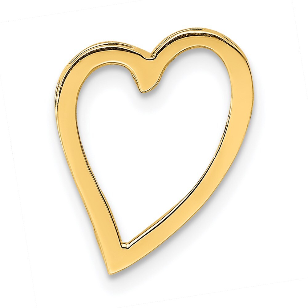 14k Yellow Gold Polished Heart Chain Slide Pendant for Women