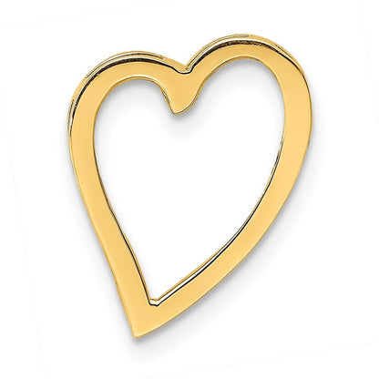 14k Yellow Gold Polished Heart Chain Slide Pendant for Women