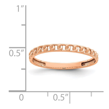 14K Rose Gold Link Design Ring Size 7