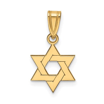14k Yellow Gold Star of David Pendant