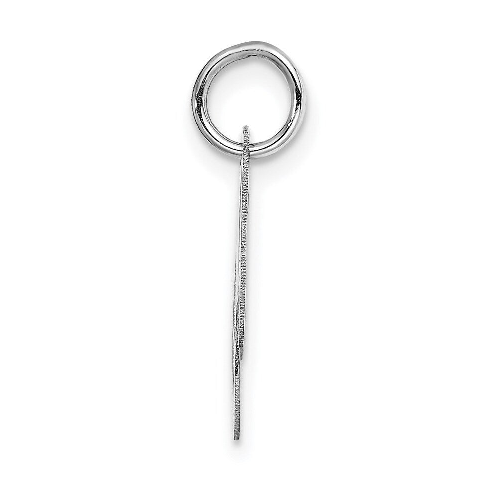 14k White Gold Small Fancy Script Letter M Initial Charm Pendant for Women