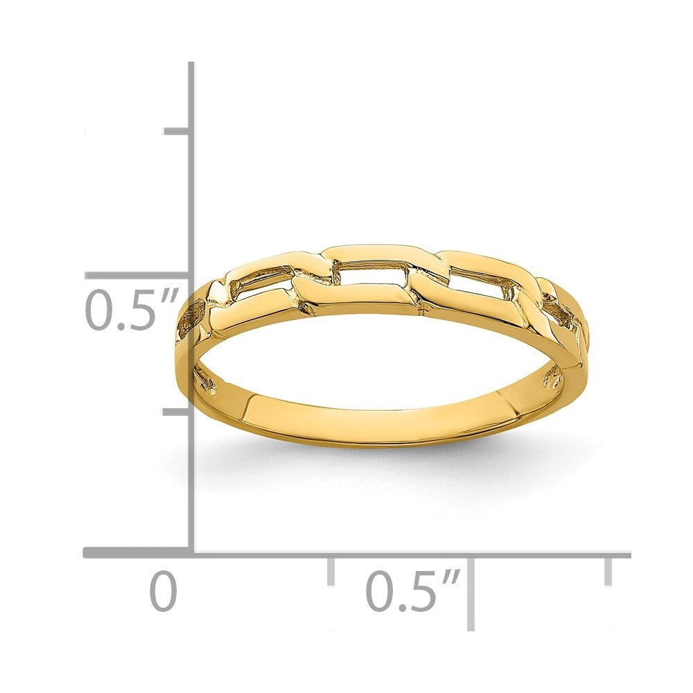 14K Yellow Gold Five Chain Link Band Ring
