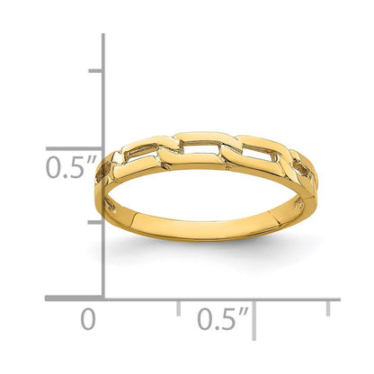 14K Yellow Gold Five Chain Link Band Ring