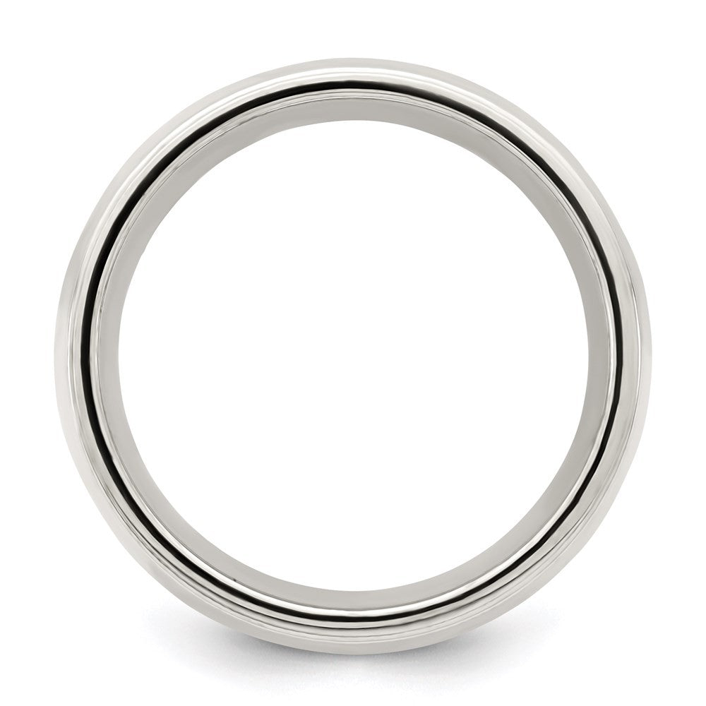 Sterling Silver 9mm Comfort Fit Half Round Milgrain Size 7.5 Band Ring