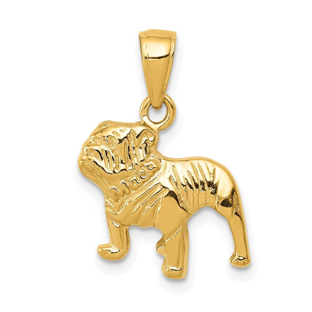 14k Yellow Gold Bulldog Pendant for Women