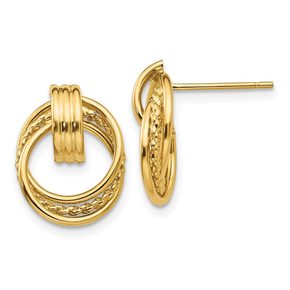 14k Yellow Gold Polished Fancy Earrings
