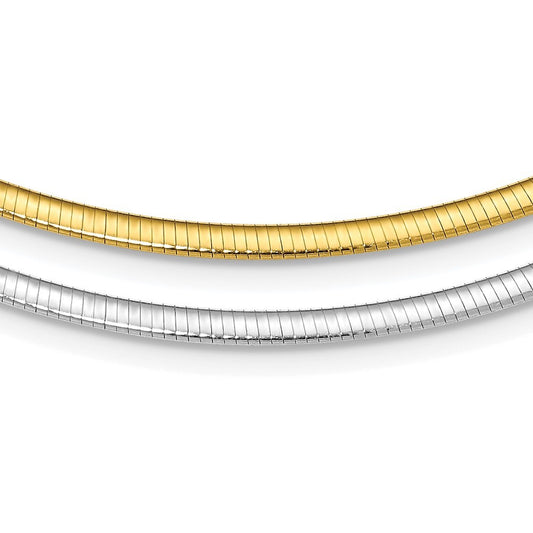 Sterling Silver Flash Gold-plated Reversible 3mm Cubetto Chain Necklace