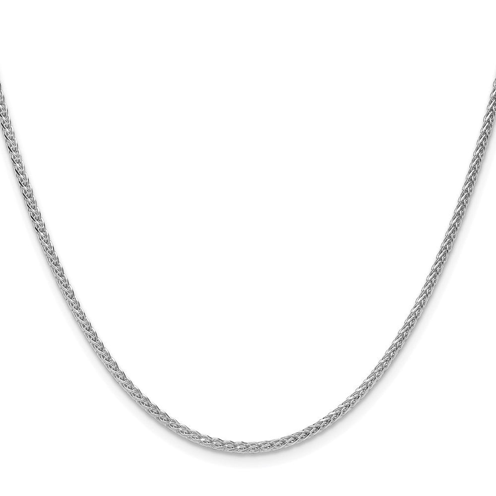 Sterling Silver Rhodium-plated 2.1mm Diamond-cut Square Spiga Chain Necklace