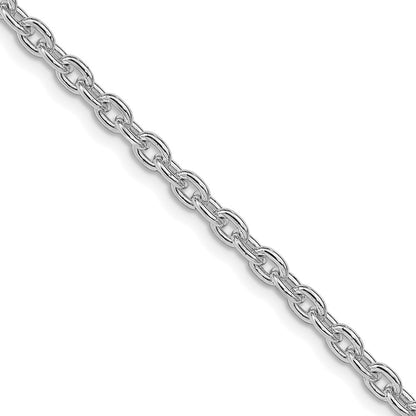 Sterling Silver Rhodium-plated 3.5mm Cable Chain Necklace