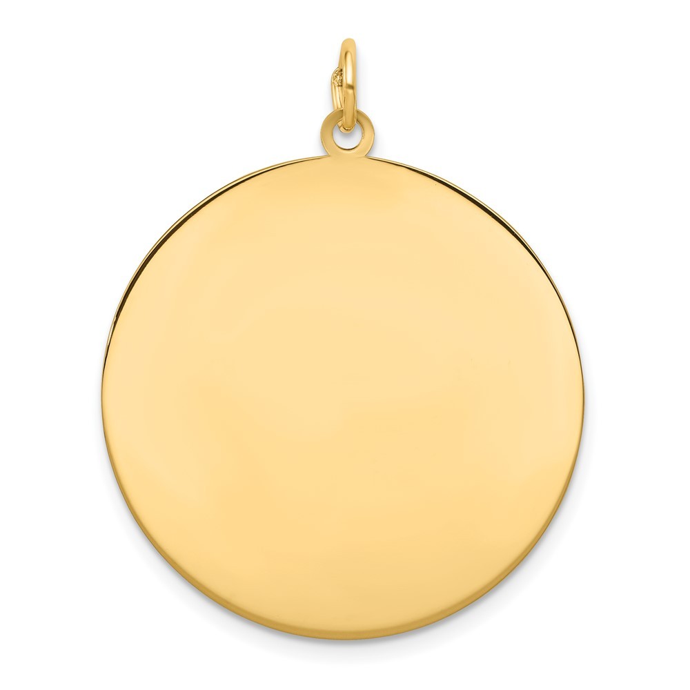 14k Yellow Gold Plain .018 Gauge Circular Engravable Disc Charm