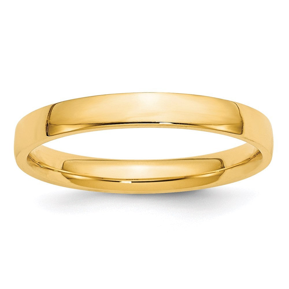 14k Yellow Gold  3mm Lightweight Comfort Fit Wedding Band Ring Size 7.5