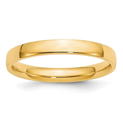 14k Yellow Gold  3mm Lightweight Comfort Fit Wedding Band Ring Size 7.5