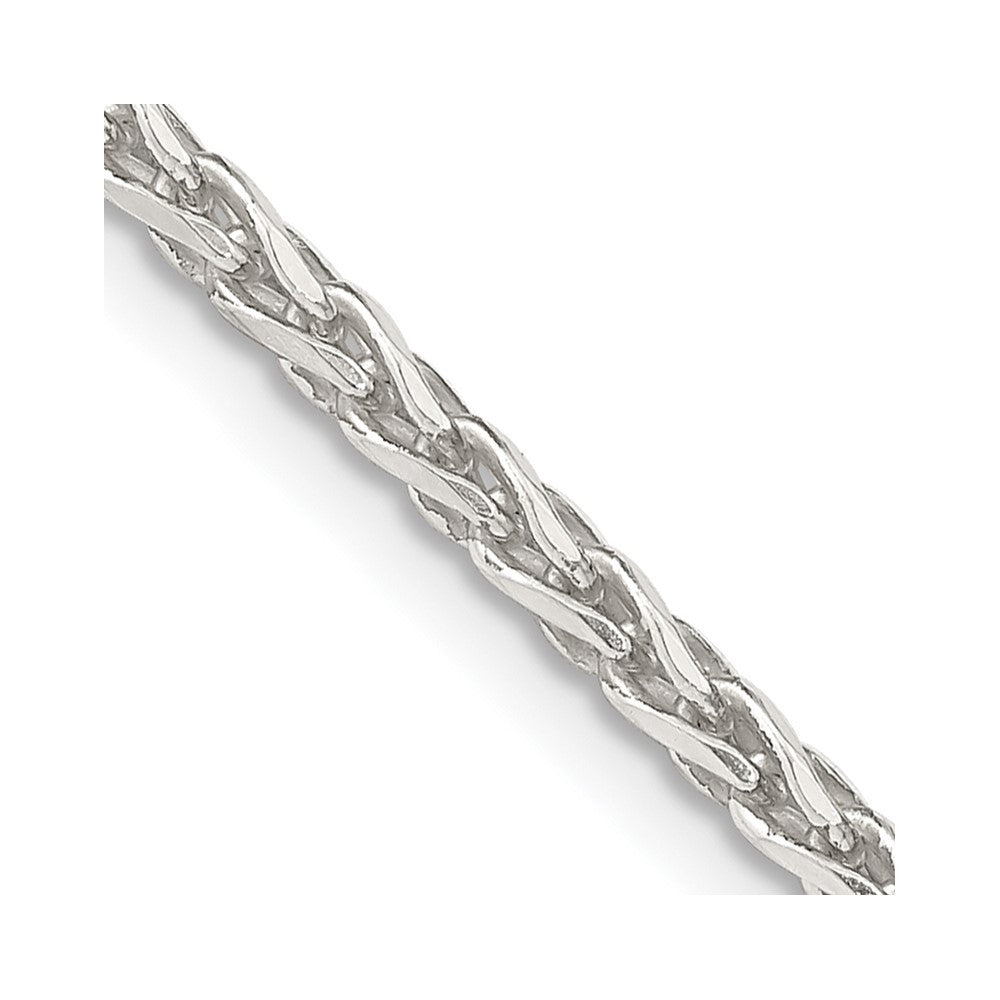 Sterling Silver 2.85mm Diamond-cut Round Spiga Chain Necklace