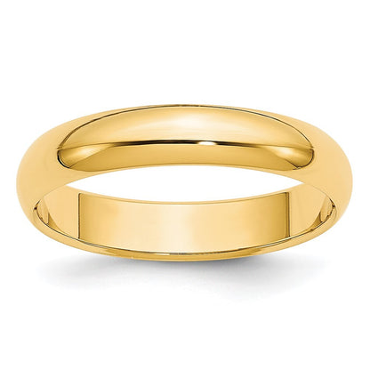 14k Yellow Gold 3.5mm Half Round Band Ring Size 8