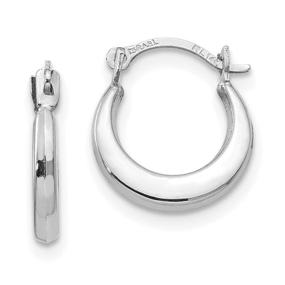 14k White Gold Small Hoop Earrings Gift for Women