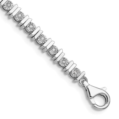 Sterling Silver Rhodium-plated Diam. Tennis Bracelet