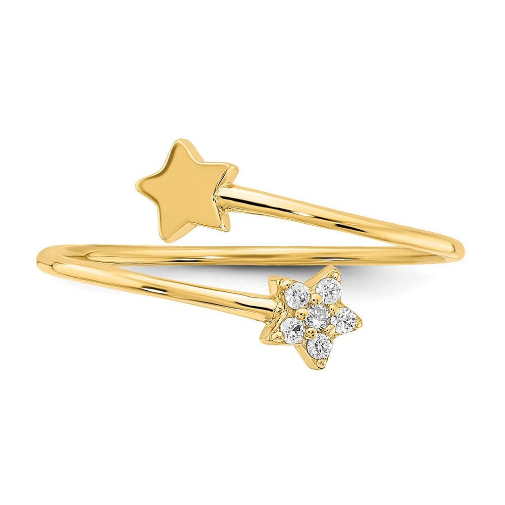 14K Yellow Gold Yellow Gold CZ Star Ring