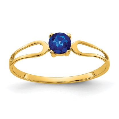 14k Yellow Gold 4mm Sapphire ring