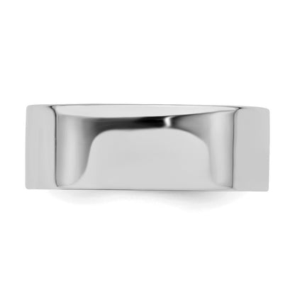 Sterling Silver Rhodium-plated 7mm Flat Band Ring