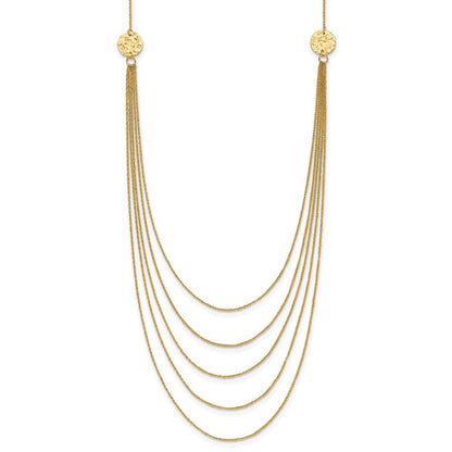 14k Yellow Gold Five Strand Necklace