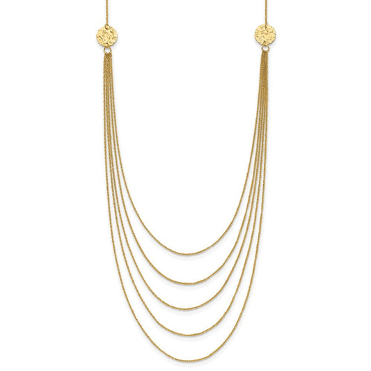 14k Yellow Gold Five Strand Necklace