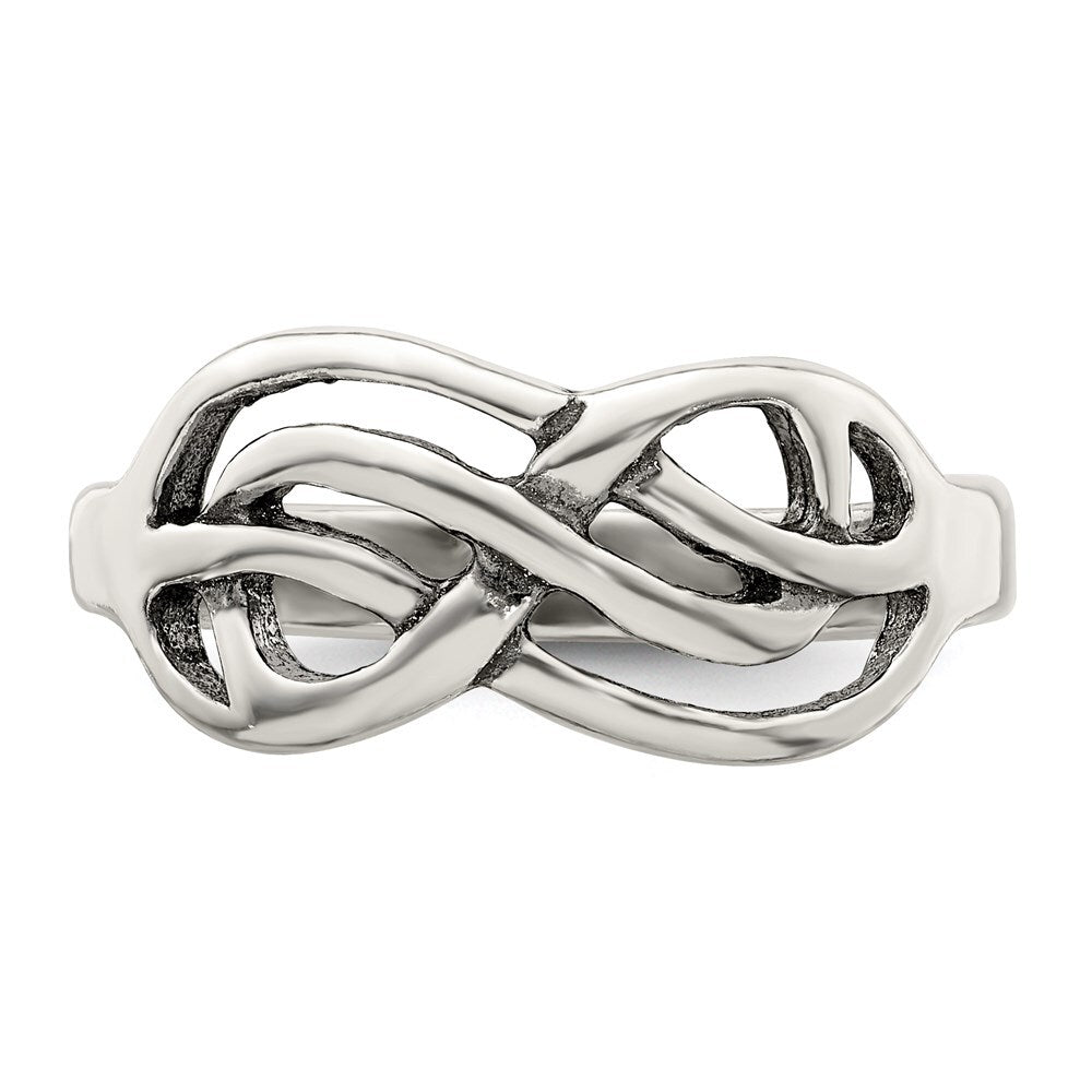 Sterling Silver Antiqued Knot Ring Size 7