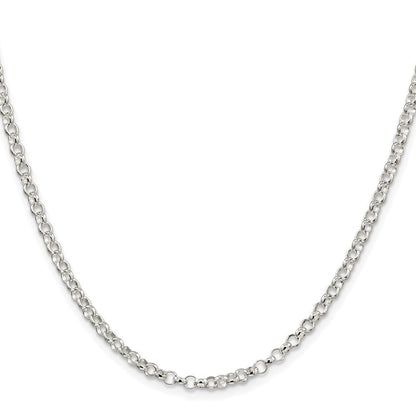 Sterling Silver Rhodium-plated 3.5mm Rolo Chain Necklace