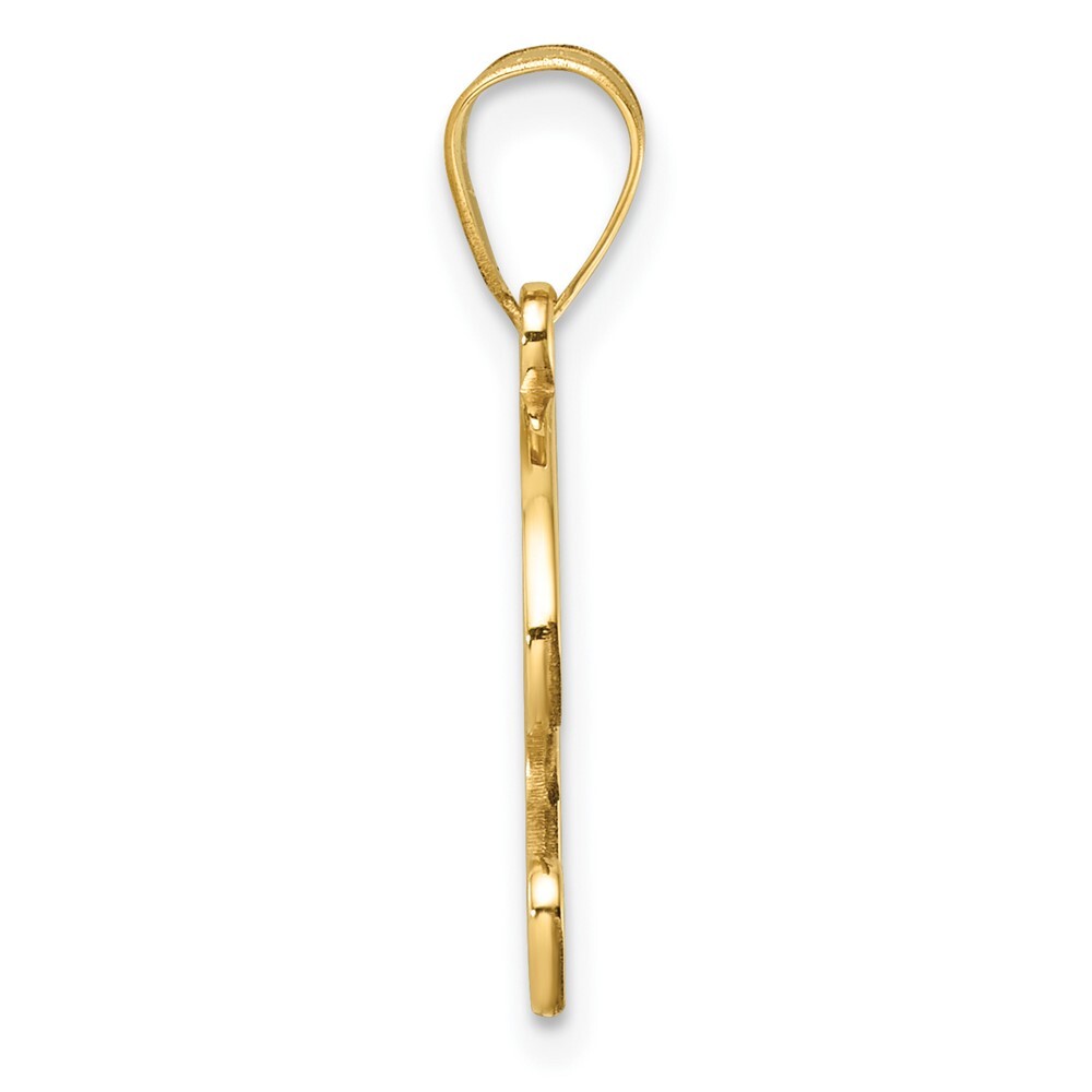 14k Yellow Gold Script Letter P Initial Pendant for Women