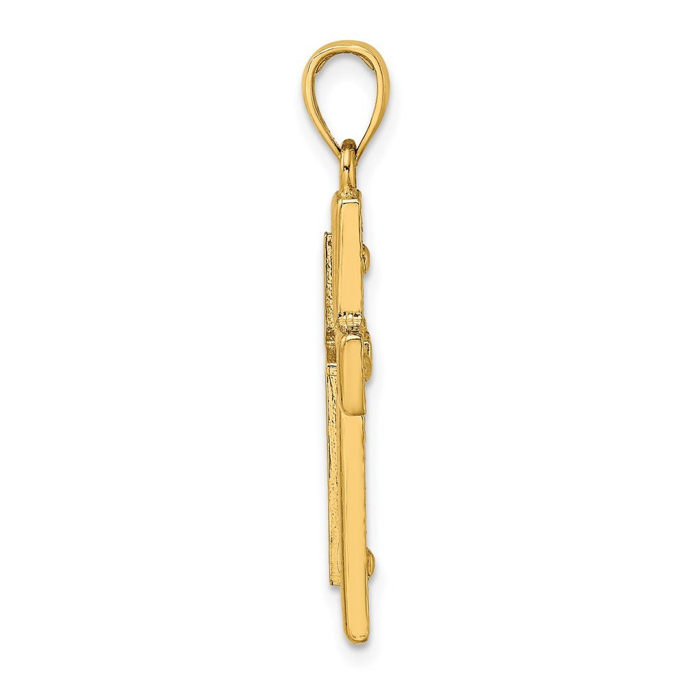 14k Yellow Gold 2-D Cross Charm