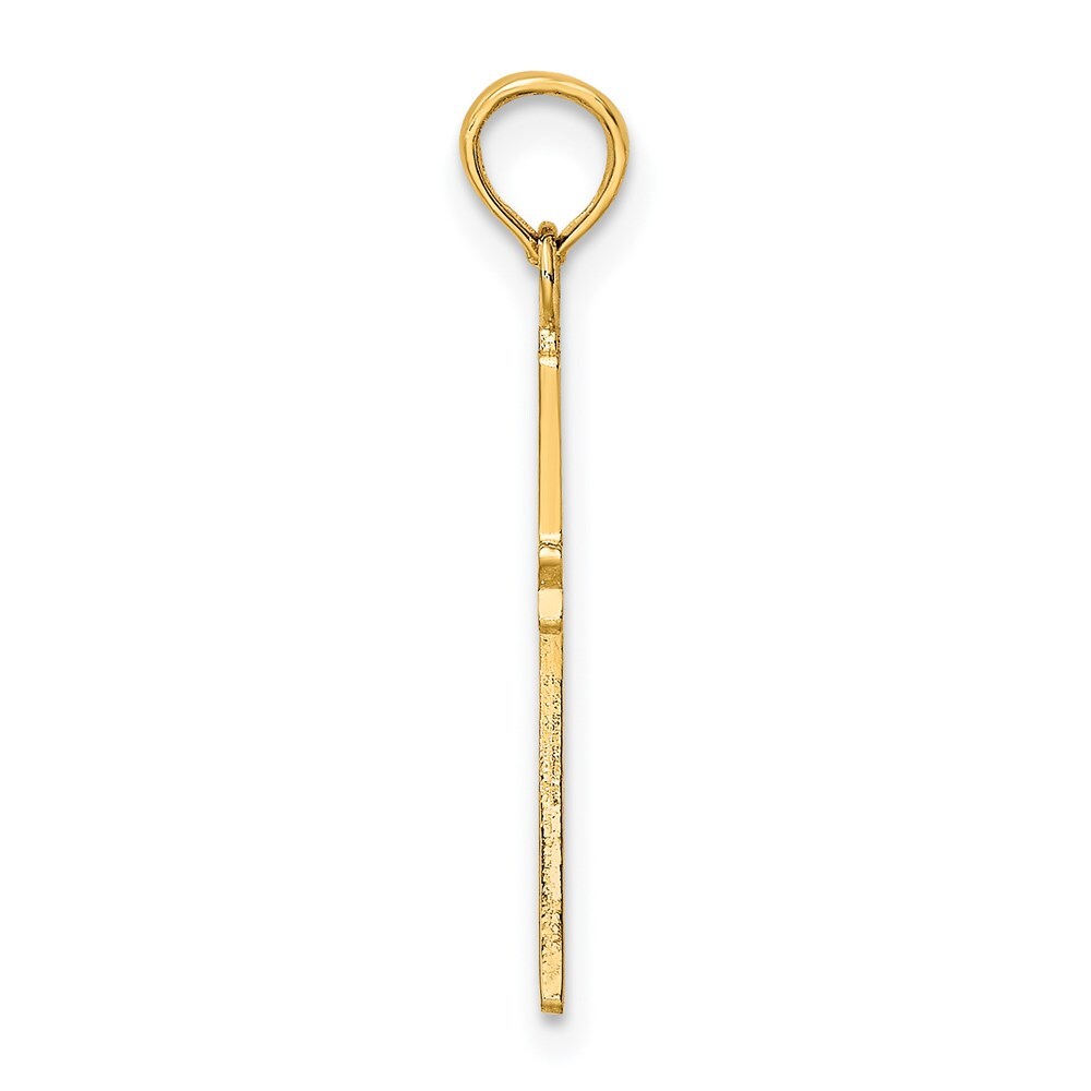 14k Yellow Gold Polished Cross Charm Pendant for Women
