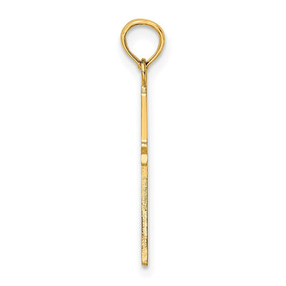 14k Yellow Gold Polished Cross Charm Pendant for Women
