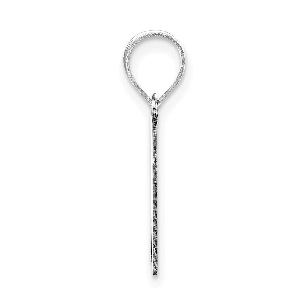 14k White Gold Polished Script Letter K Initial Pendant for Women