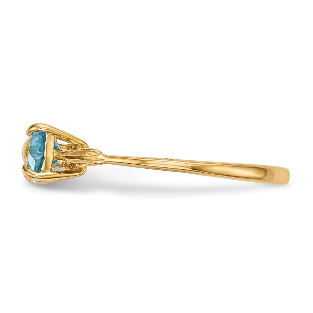 14k Yellow Gold  Polished Light Swiss Blue Topaz Bow Ring