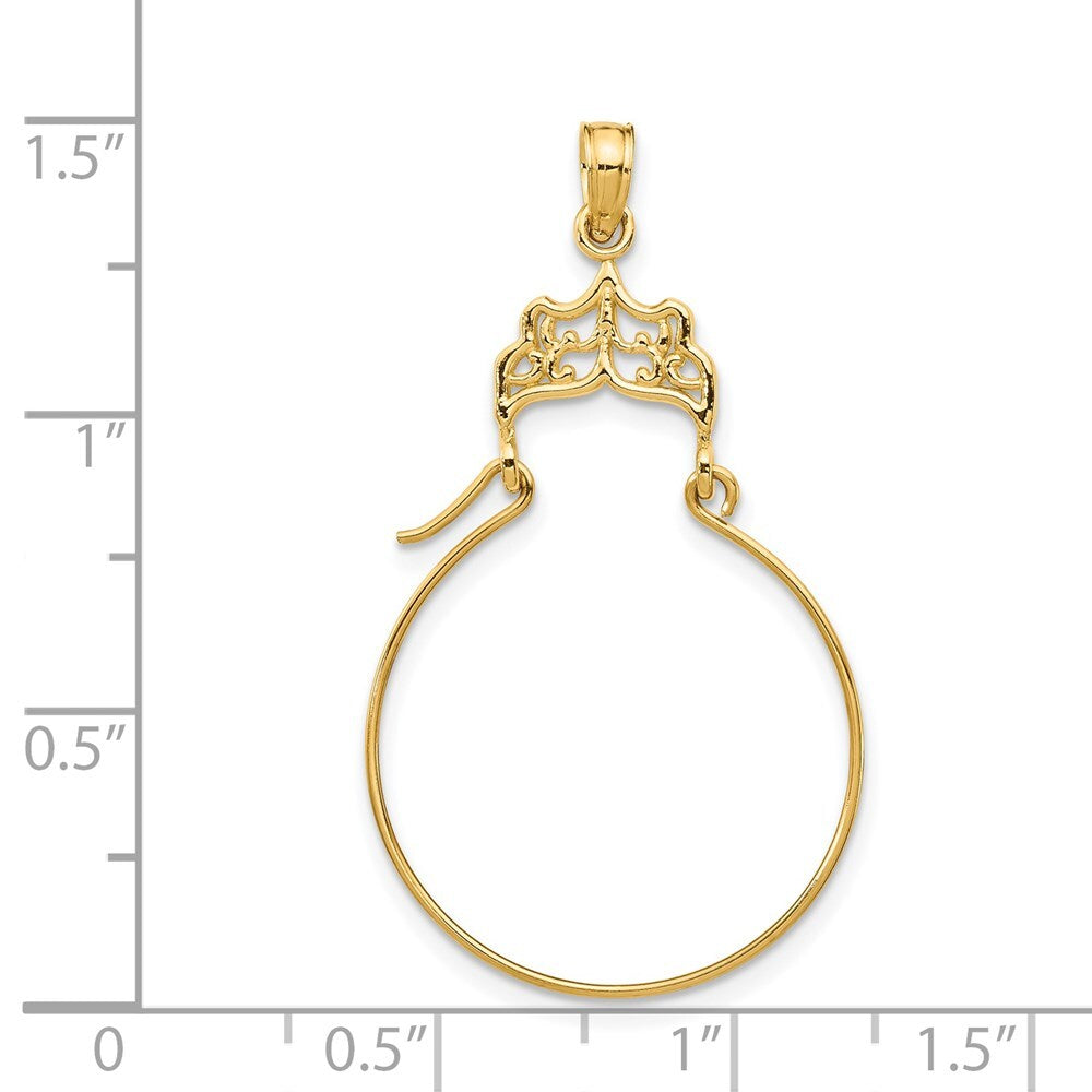 14k Yellow Gold Filigree Charm Holder