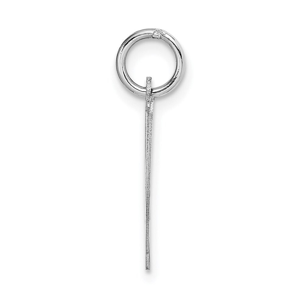 14k White Gold Large Fancy Script Letter W Initial Charm Pendant for Women