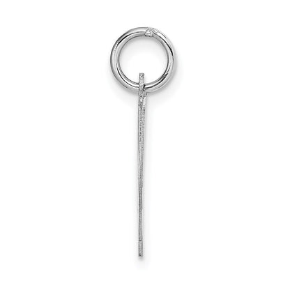 14k White Gold Large Fancy Script Letter W Initial Charm Pendant for Women