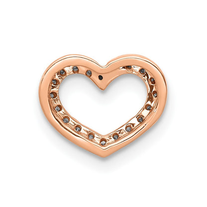 14k Rose Gold 1/15ct. Diamond Heart Chain Slide Pendant for Women