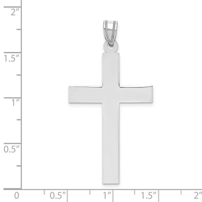 14k White Gold Polished Cross Pendant for Women
