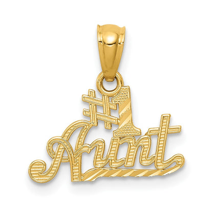 14k Yellow Gold #1 AUNT Pendant