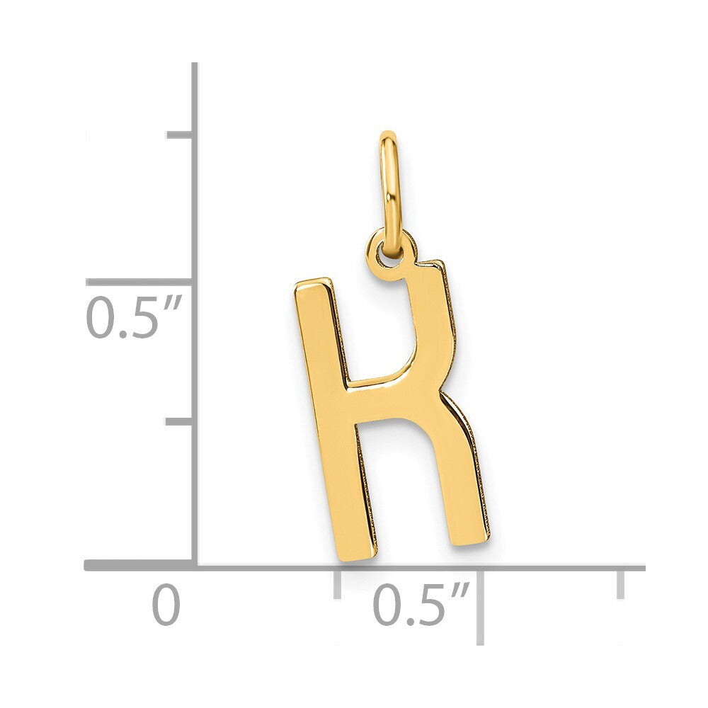 14k Yellow Gold Letter K Initial Pendant for Women