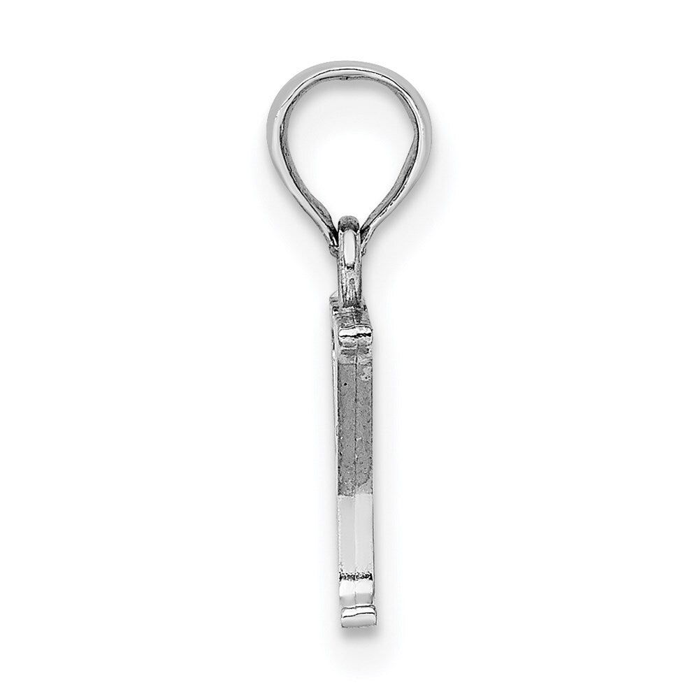 14k White Gold Polished Block Letter Y Initial Pendant for Women