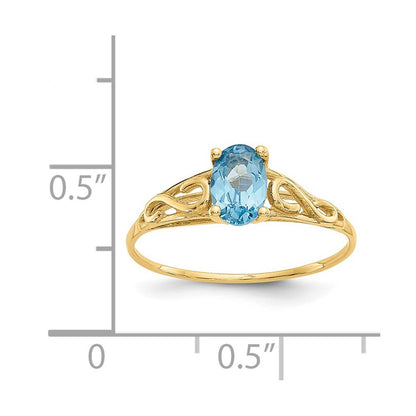 14K Yellow Gold Madi K Synthetic Blue Zircon Ring