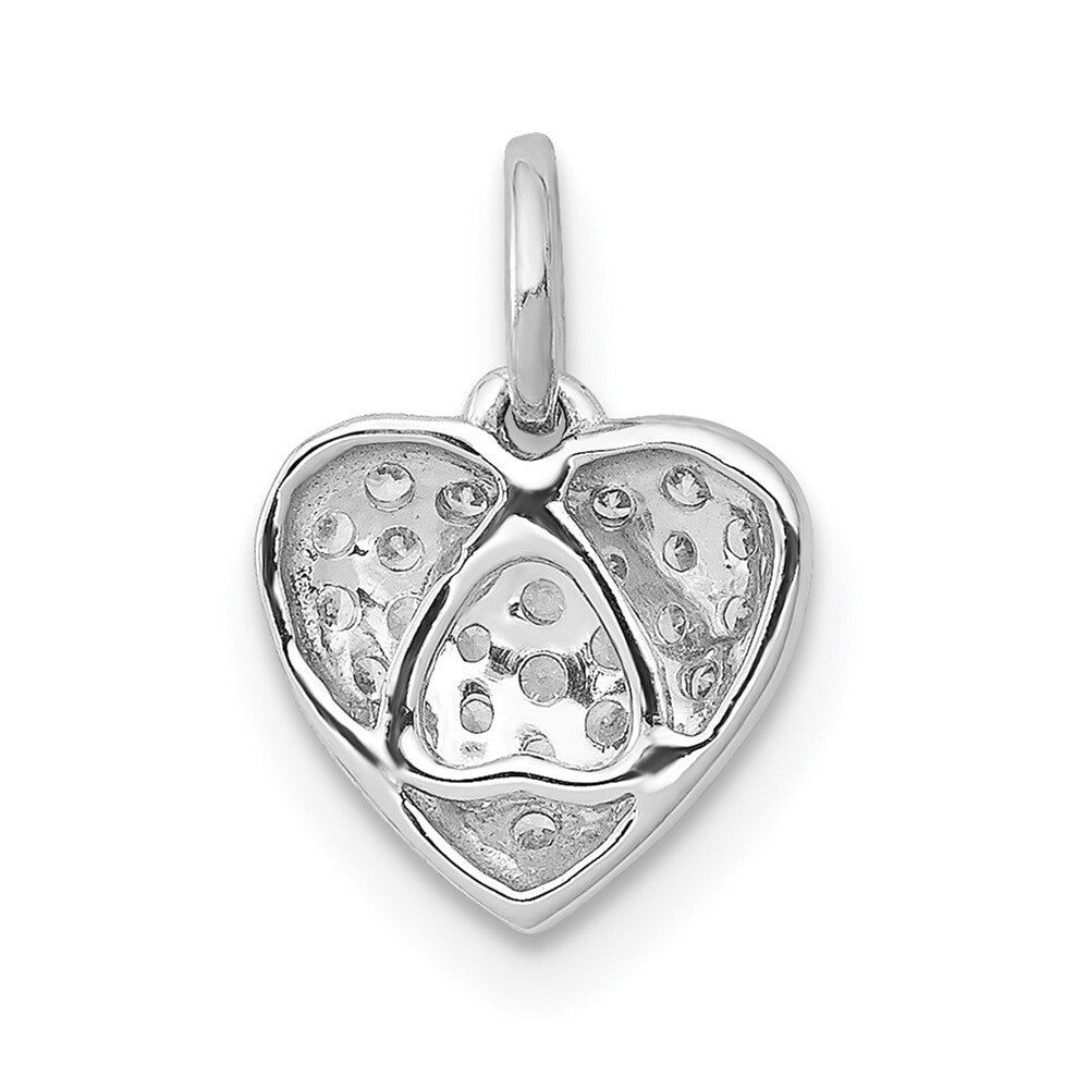 14k White Gold 1/5ct. Diamond Heart Pendant for Women