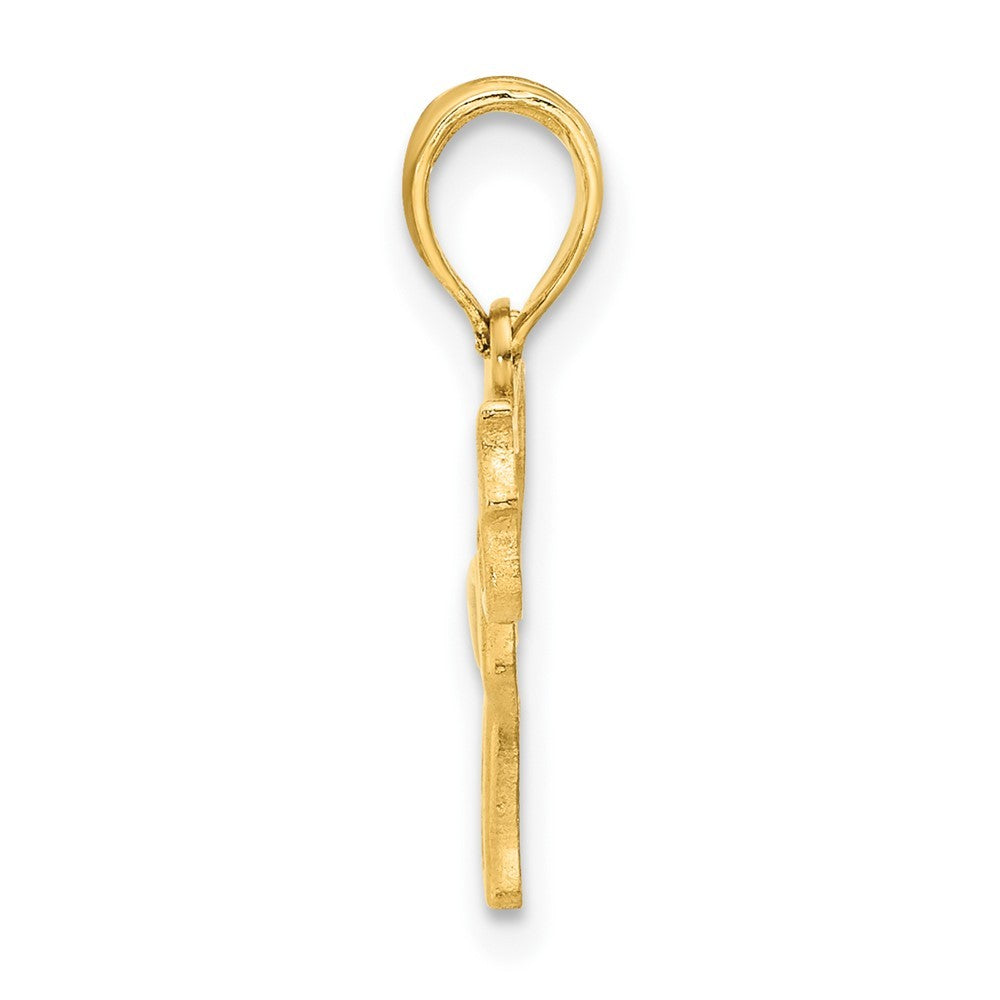 14k Yellow Gold Polished Dog Outline Pendant