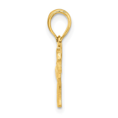 14k Yellow Gold Polished Dog Outline Pendant