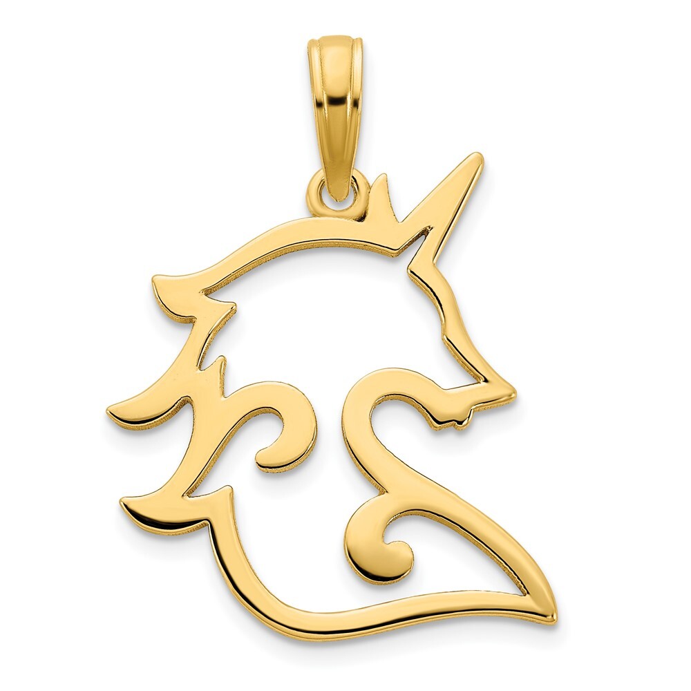 14k Yellow Gold Unicorn Pendant for Women