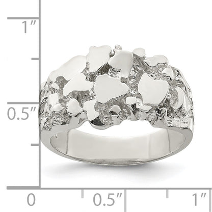 Sterling Silver Men's Nugget Ring Size 9