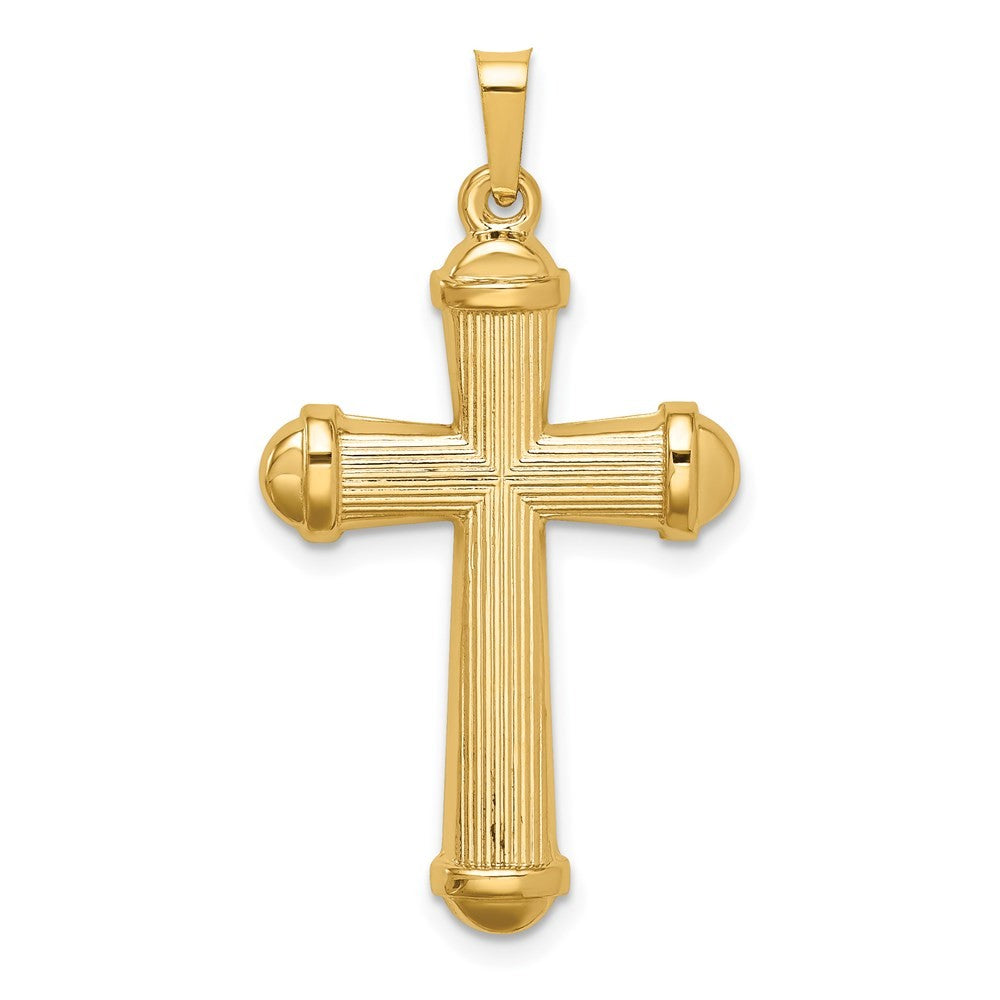 14k Yellow Gold Hollow Polished Cross